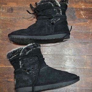 Skechers Faux Fur Leather Boots